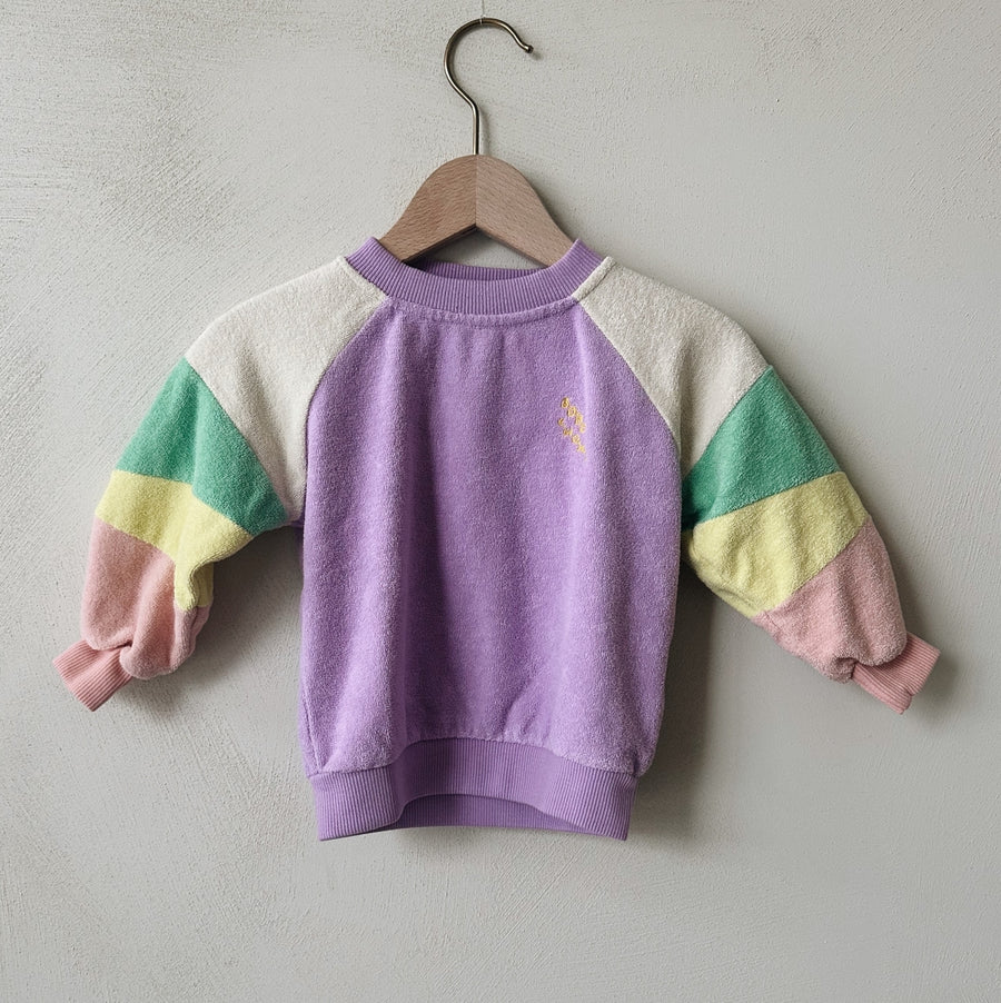 Lila Color Block terry cloth sweatshirt