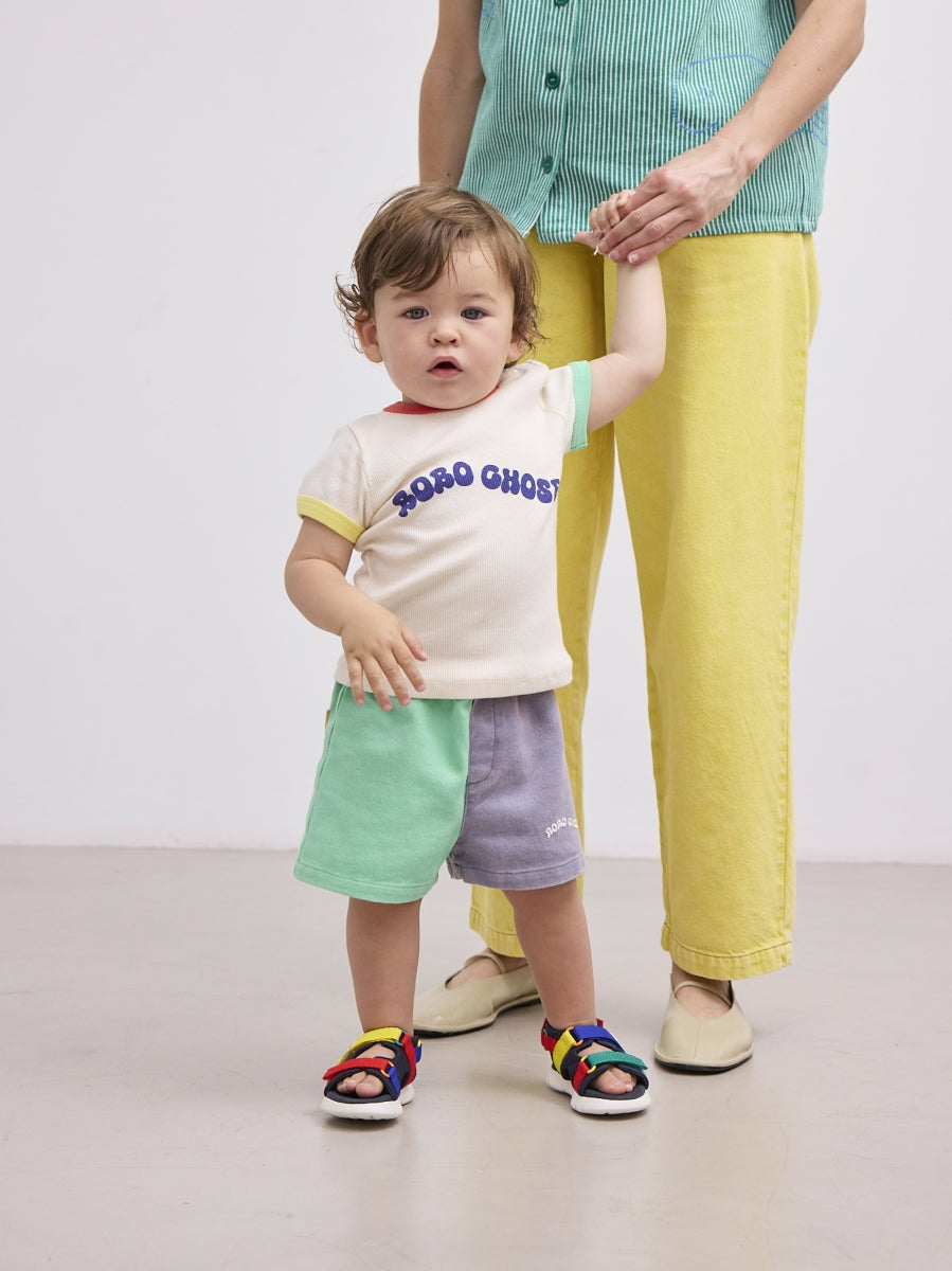 Color block woven shorts - baby