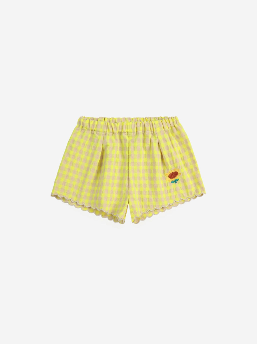 Vichy ruffle woven shorts - baby