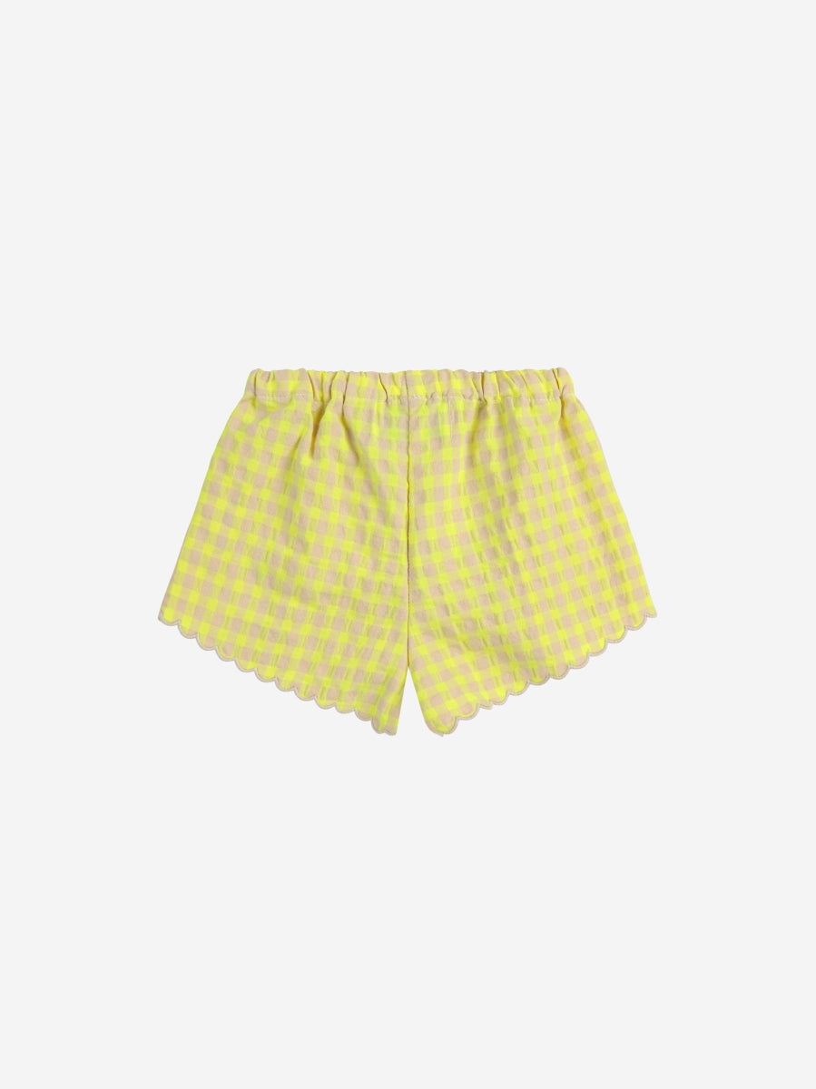 Vichy ruffle woven shorts - baby