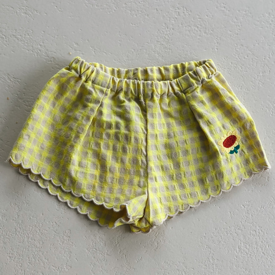 Vichy ruffle woven shorts - baby