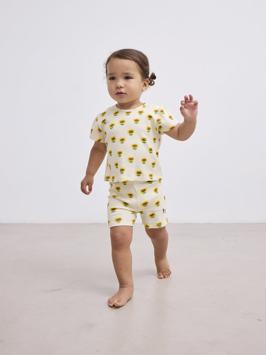 Sunflower all over short leggings - baby