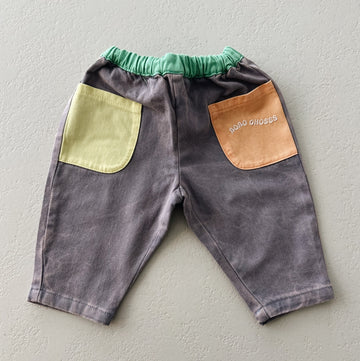 Color block woven pants - baby