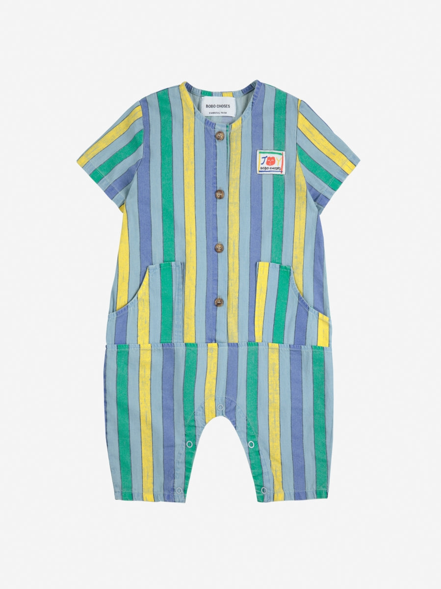 Multicolor Stripes denim overall - baby