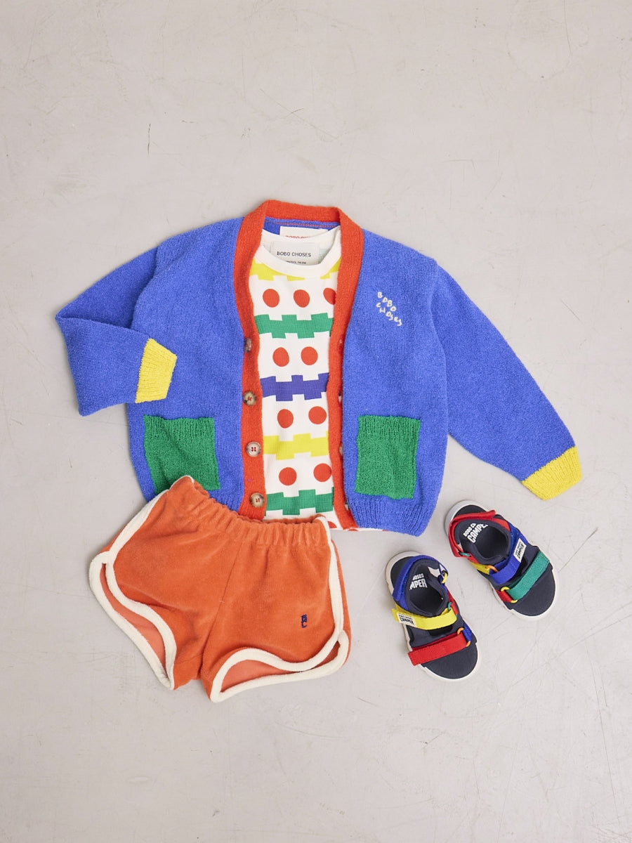 Color block V-neck cardigan - baby