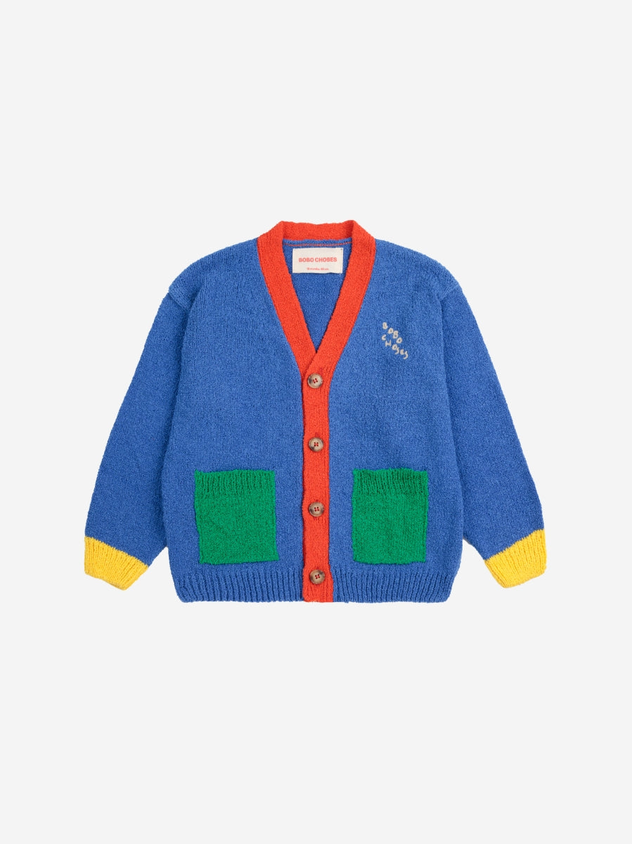 Color block V-neck cardigan - baby