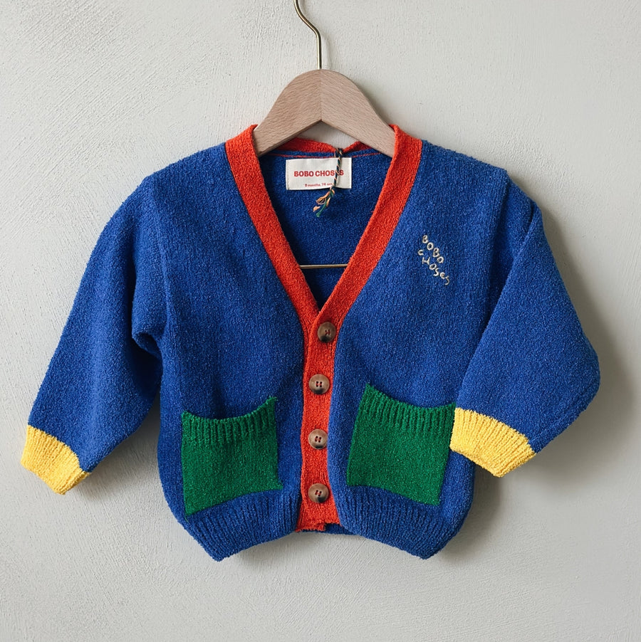 Color block V-neck cardigan - baby