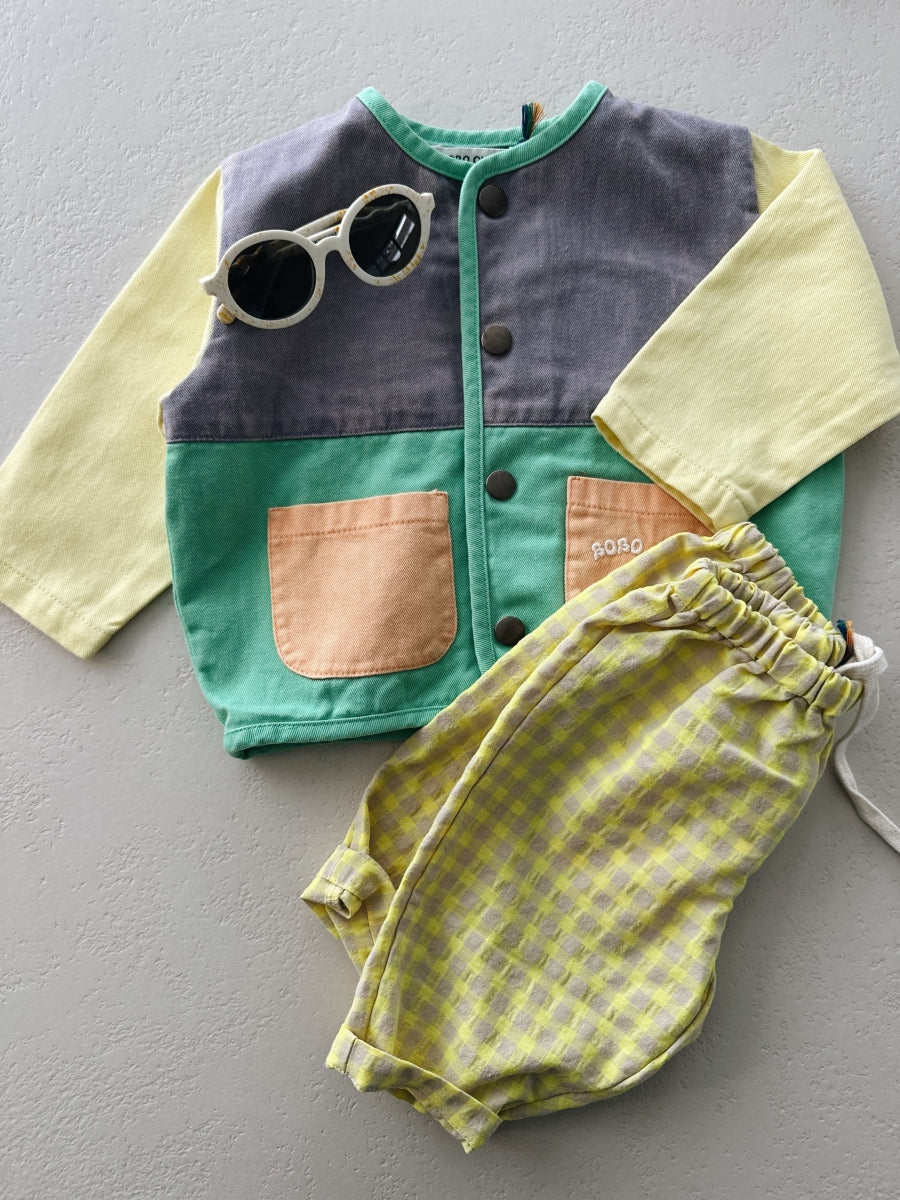 Color block woven jacket - baby