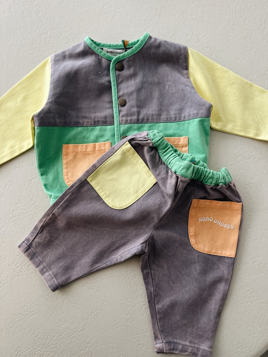 Color block woven jacket - baby