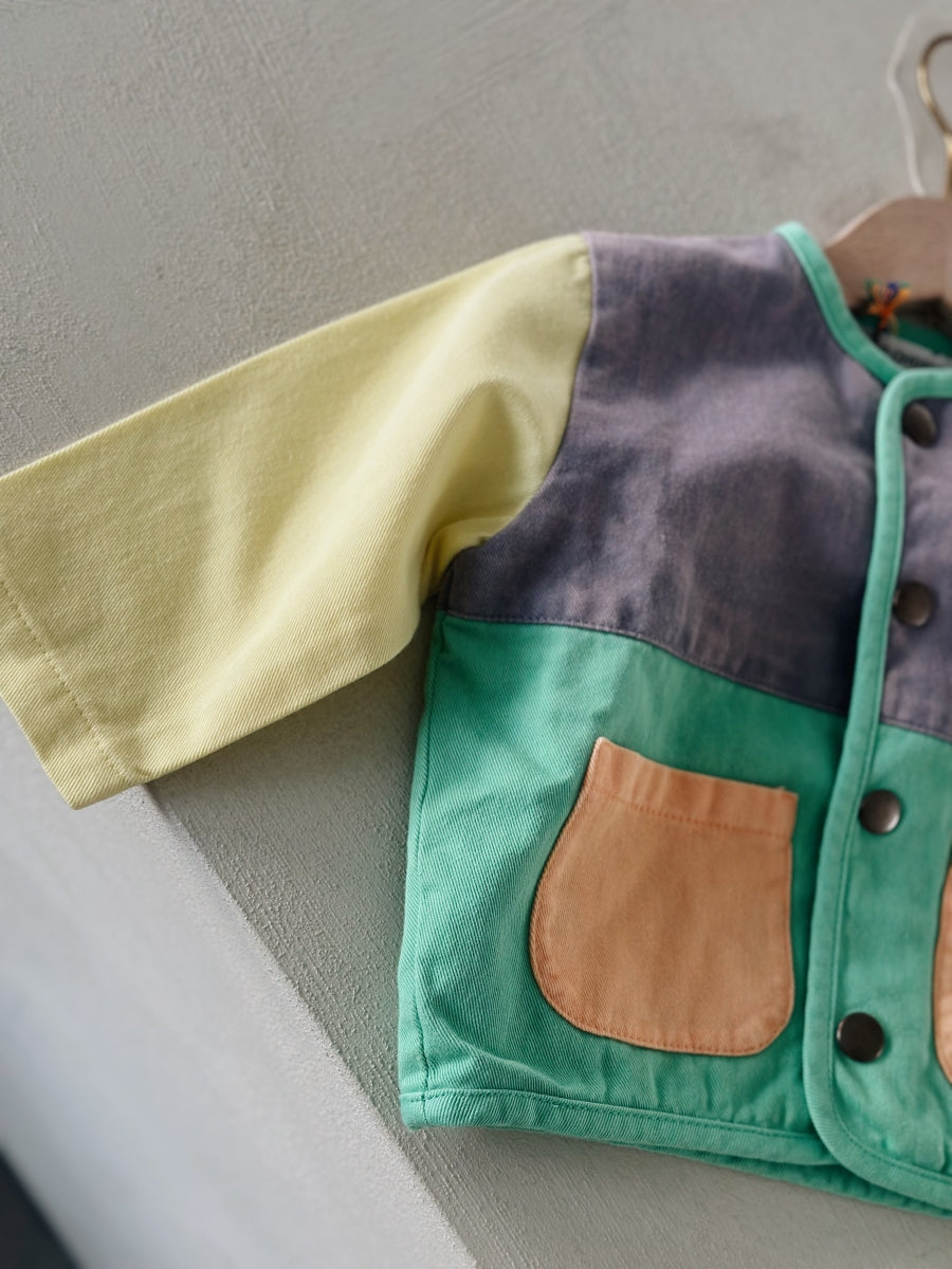 Color block woven jacket - baby