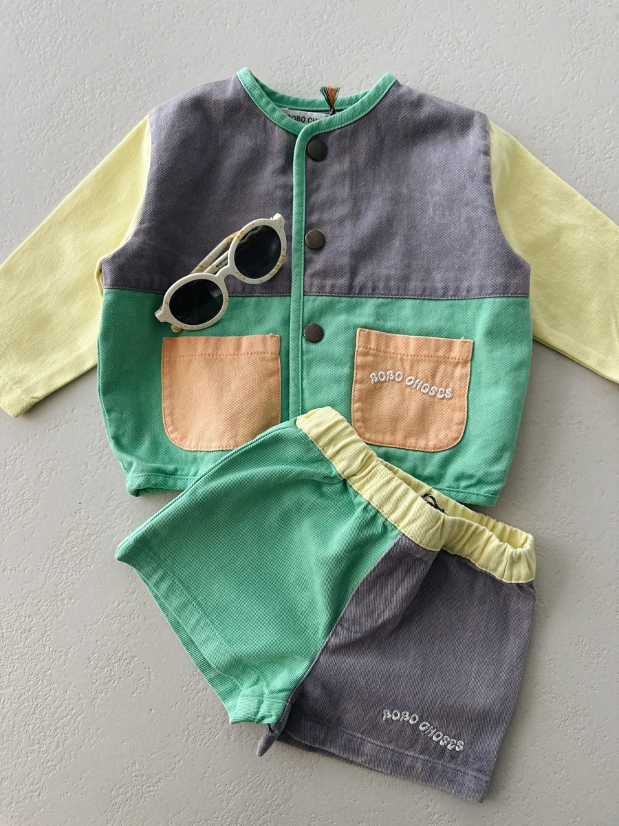 Color block woven jacket - baby