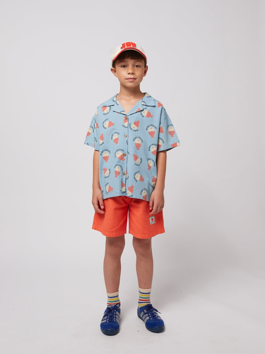 Morning Egg all over light denim shirt - Kids