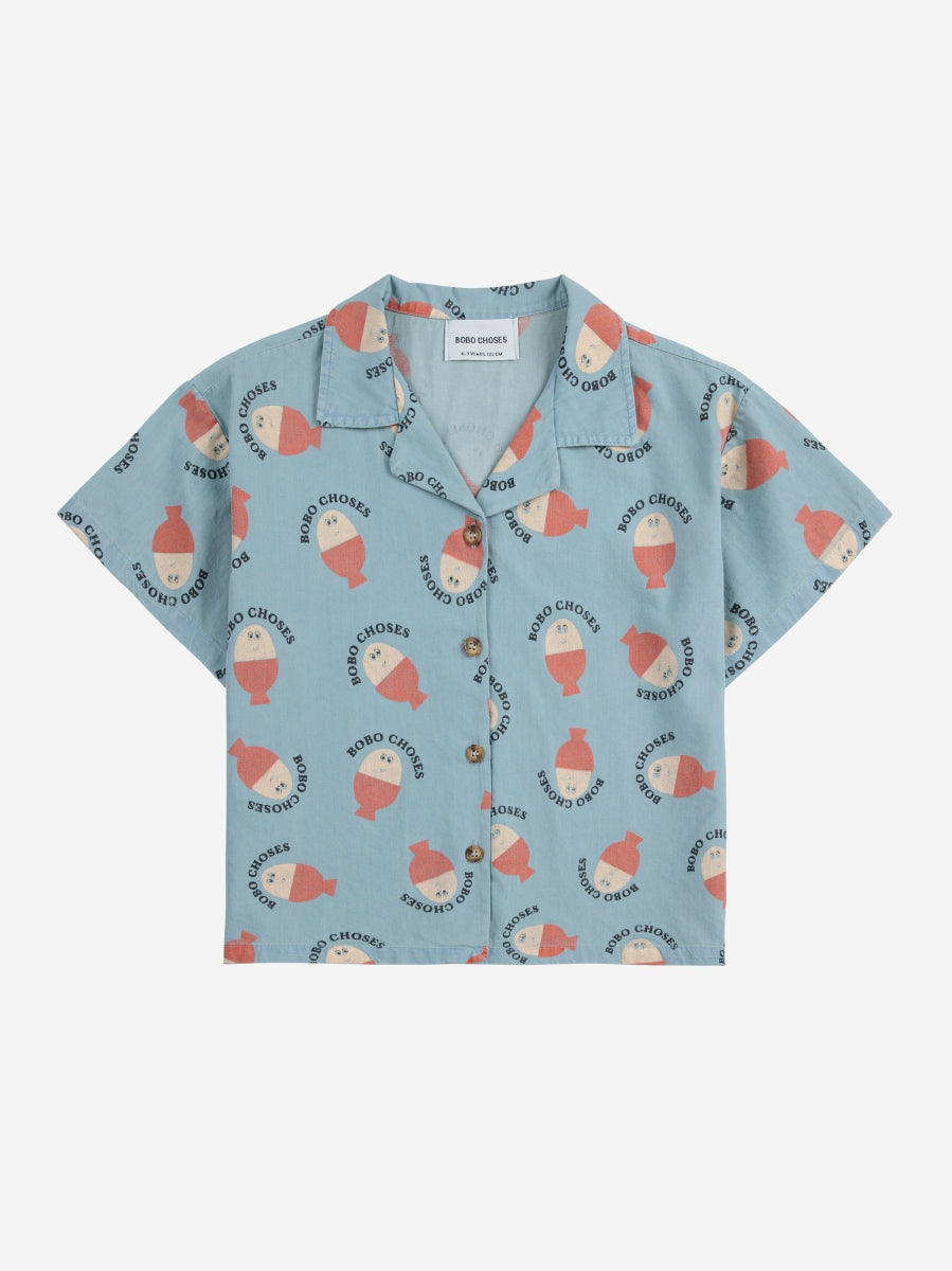 Morning Egg all over light denim shirt - Kids