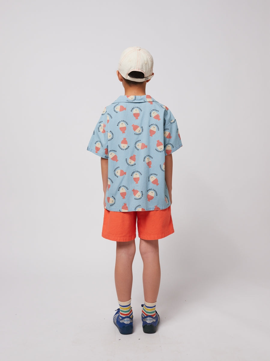 Morning Egg all over light denim shirt - Kids