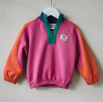 Smiling color block 1/4 zipped sweatshirt - Kids