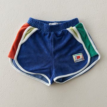 Smiling color block terry cloth shorts - kids