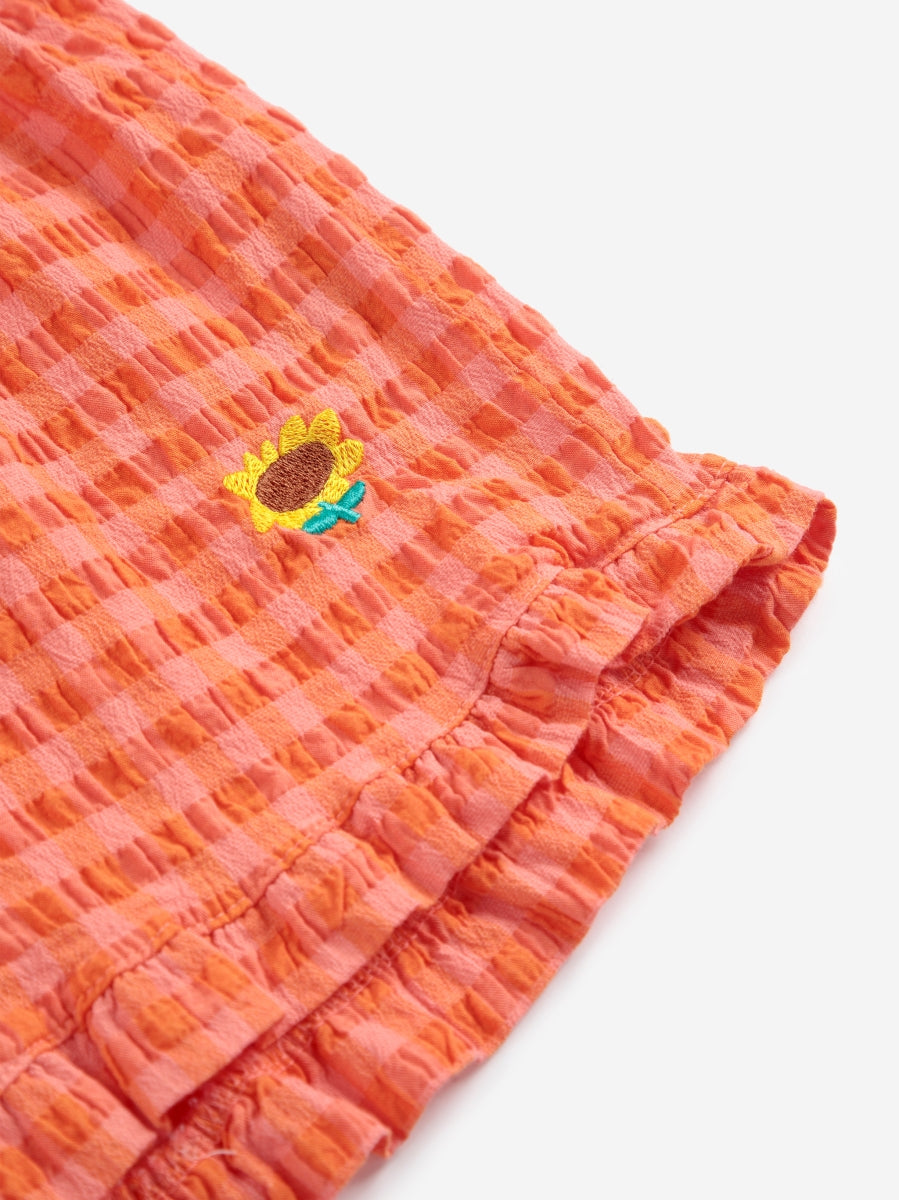 Vichy ruffle woven shorts - kids