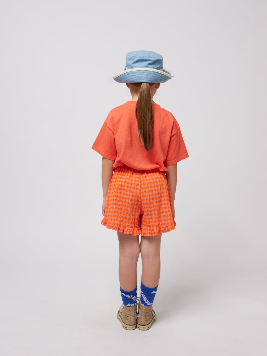 Vichy ruffle woven shorts - 4y