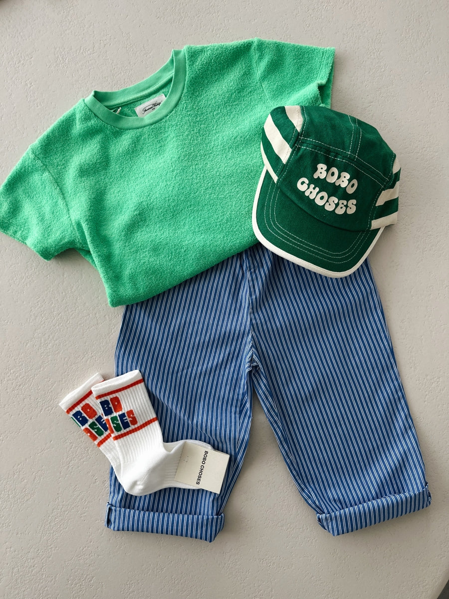 Green Stripes cap - kids