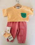 Yellow Stripes terry cloth Tshirt - BABY