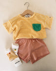 Yellow Stripes terry cloth Tshirt - BABY