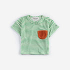 Green Stripes terry cloth Tshirt - BABY