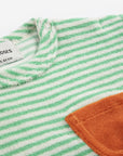 Green Stripes terry cloth Tshirt - BABY
