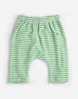 Green Stripes terry cloth harem pants - BABY