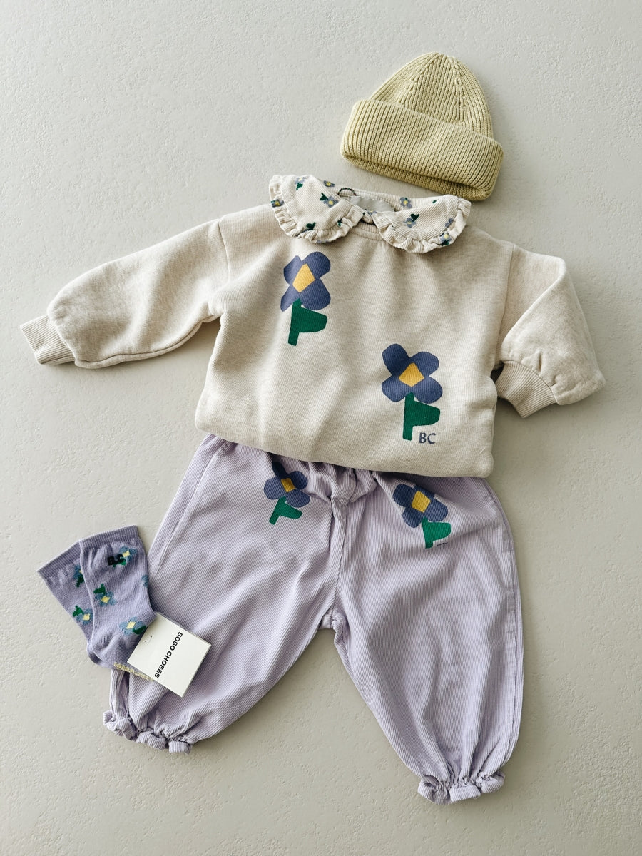 Baby Pansy Flower sweatshirt - last one 3m