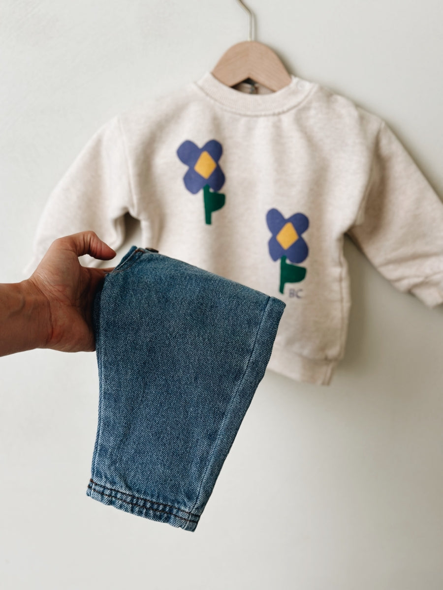 Baby Pansy Flower sweatshirt - last one 3m