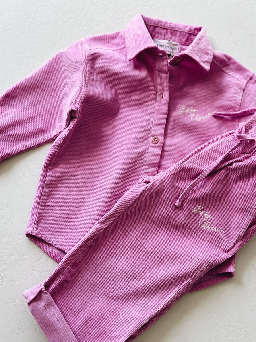 Bobo Choses embroidery corduroy shirt