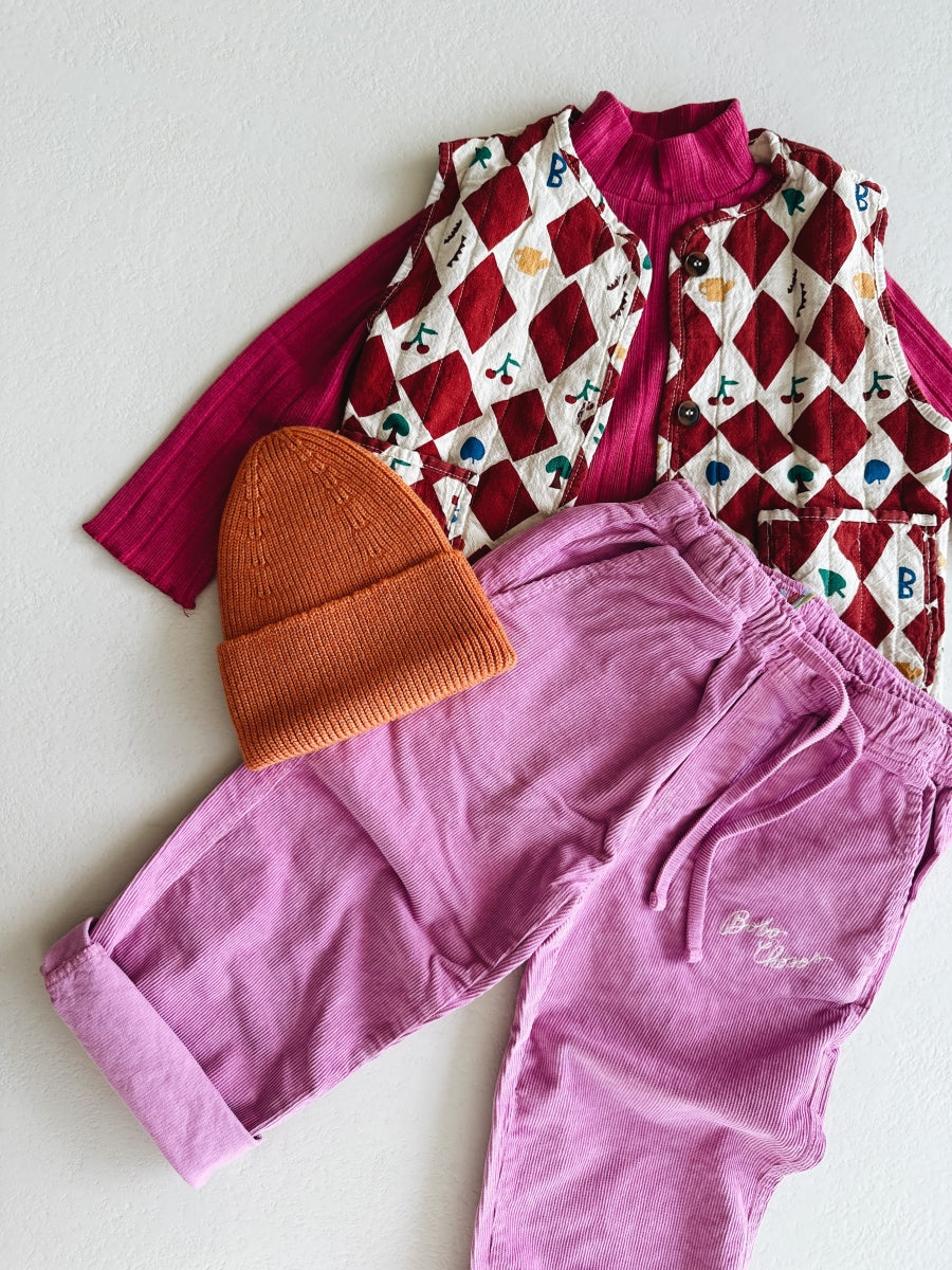 Bobo Choses pink corduroy straight pants