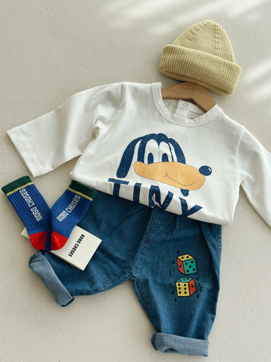 Roll The Dice light denim pants - baby