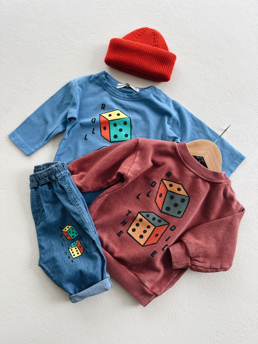 Roll The Dice light denim pants - baby