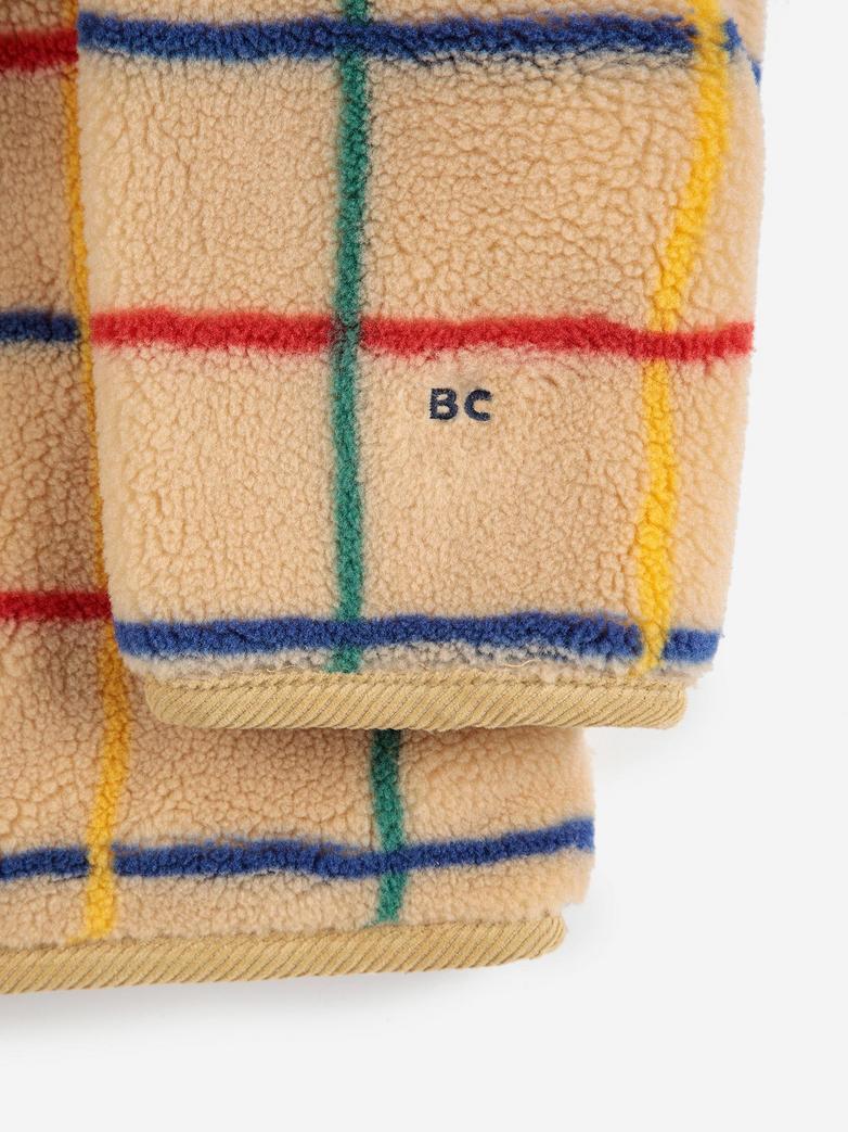 Color stripes sheepskin jacket - kids