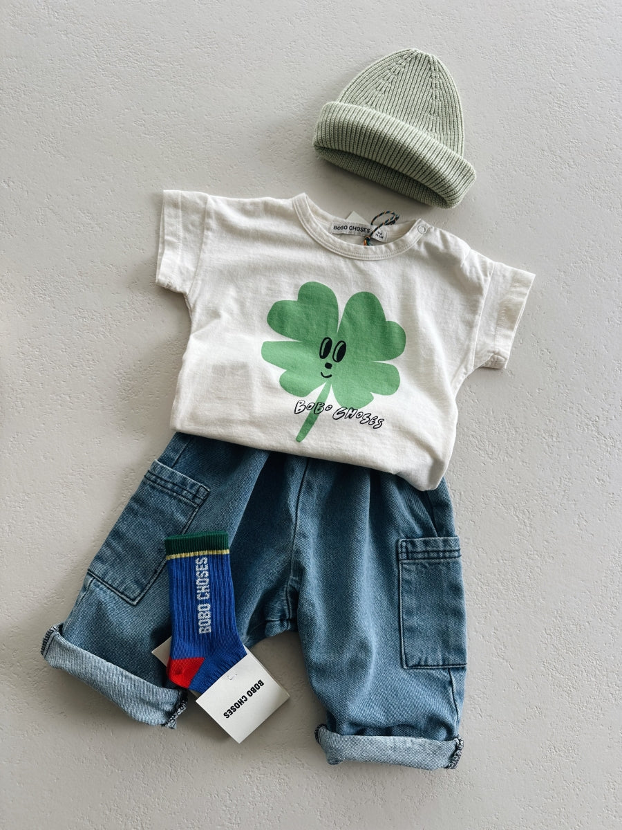 Baby color block long socks - blue