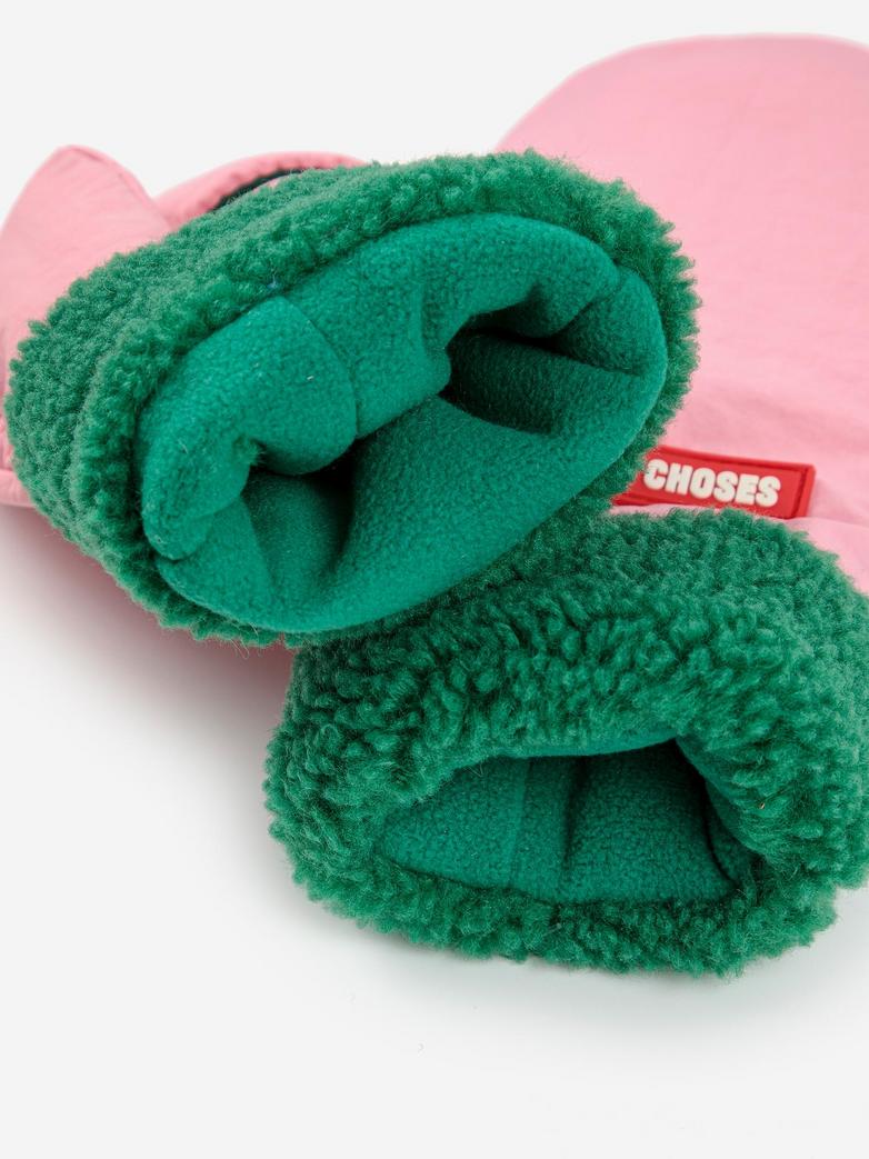 Pink bicolor mittens - kids