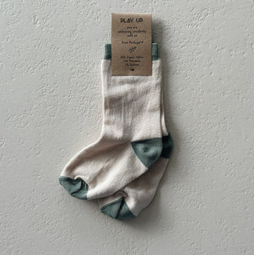 SOCKS KIDS - cream/sage