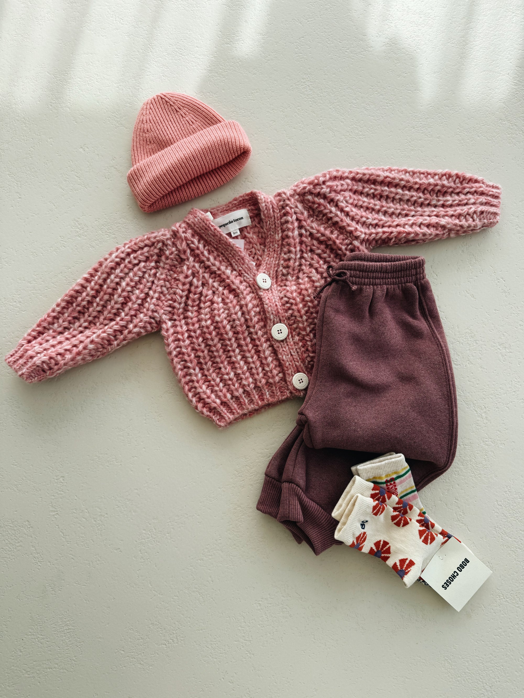 FLEECE TROUSERS BABY GIRL - BORDEAUX