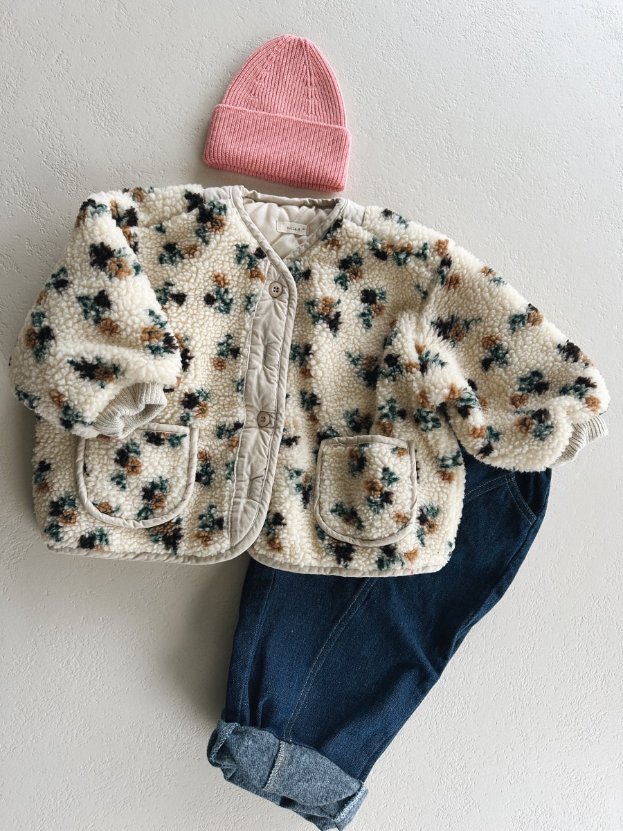 FLOWER TEDDY JACKET - kids