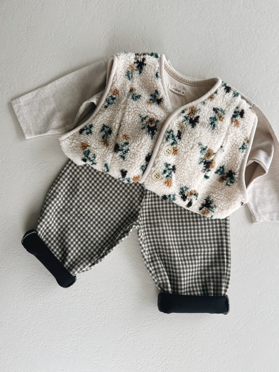 FLOWER TEDDY VEST - kids