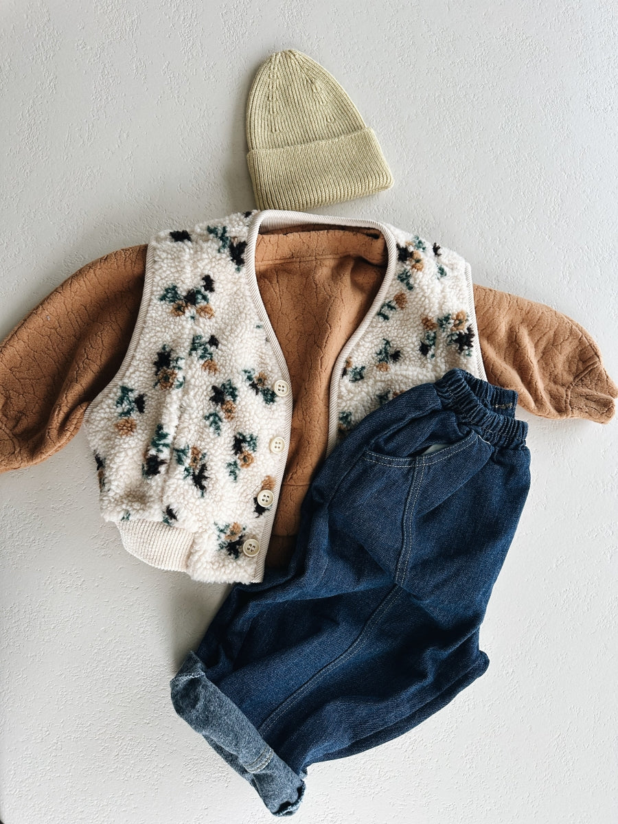 FLOWER TEDDY VEST - kids