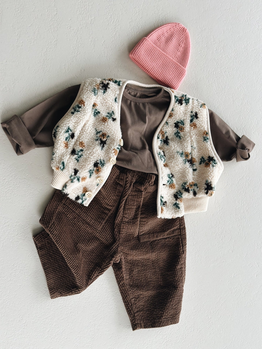 FLOWER TEDDY VEST - 1y up to 7y