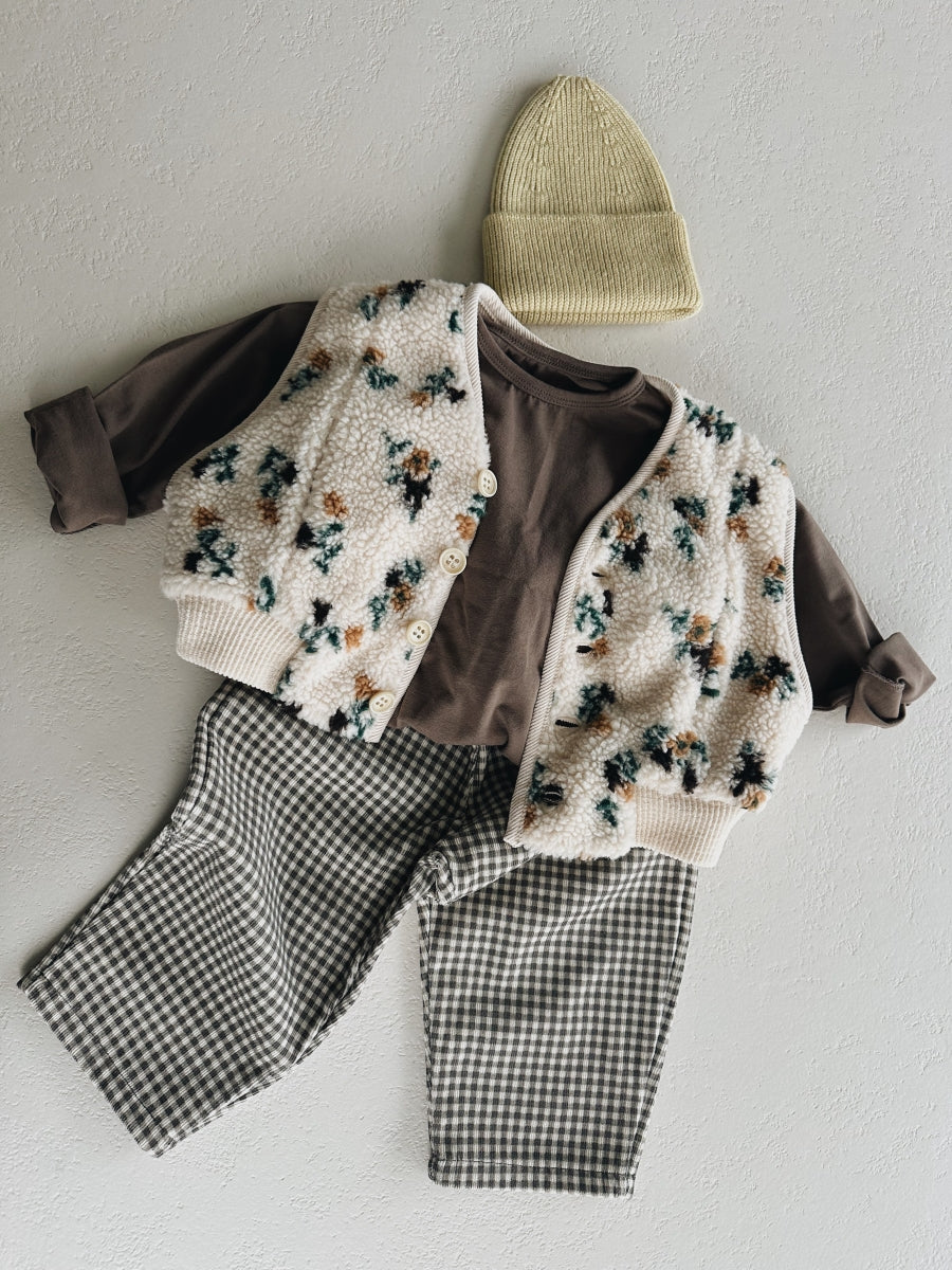 FLOWER TEDDY VEST - 1y up to 7y