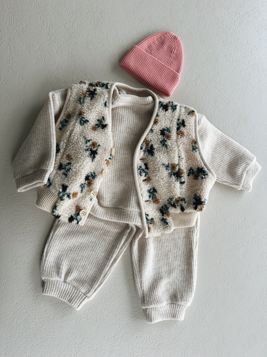 FLOWER TEDDY VEST - 1y up to 7y