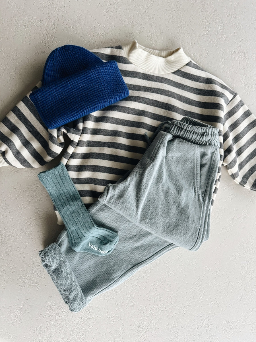 FLEECED STRIPES SWEATER - last one 5y