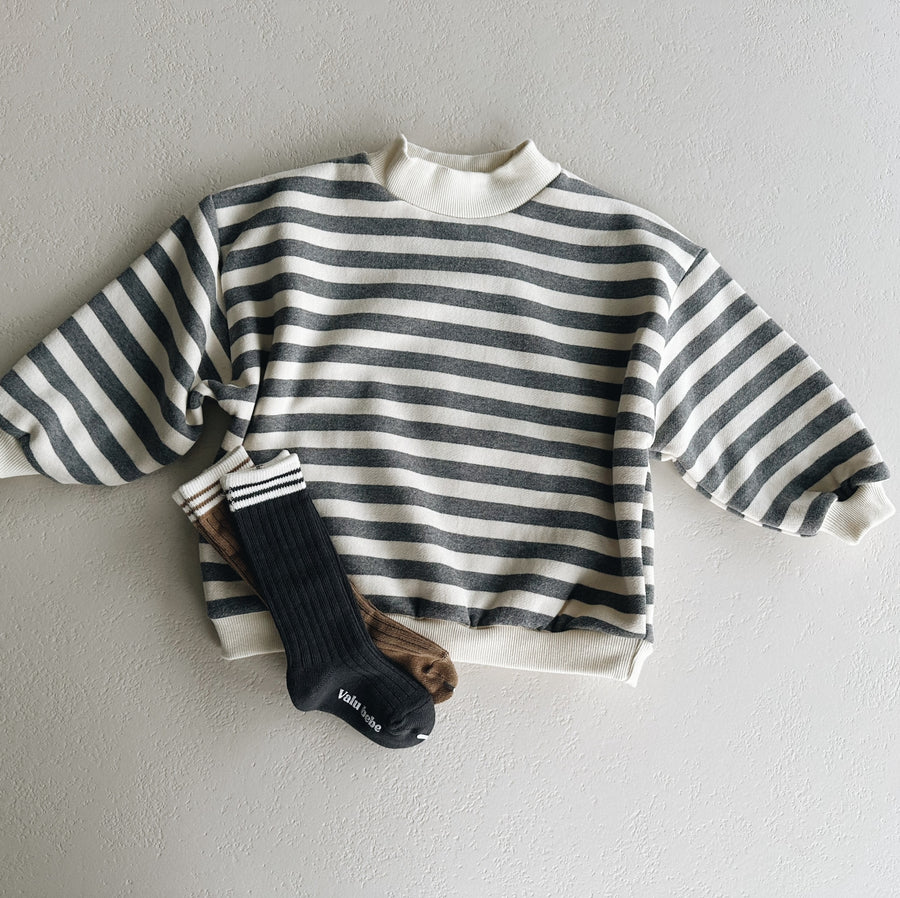 FLEECED STRIPES SWEATER - last one 5y