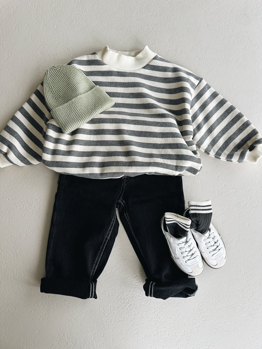 FLEECED STRIPES SWEATER - last one 5y