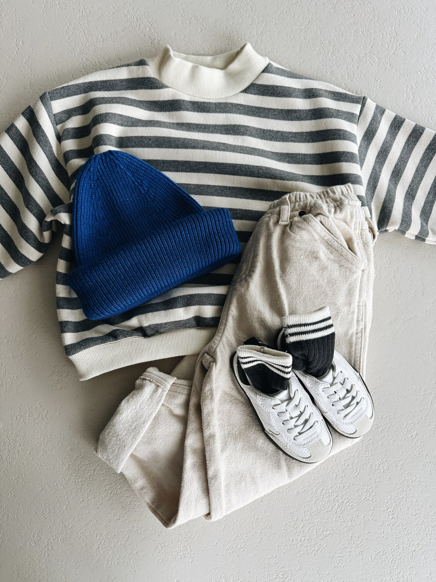 FLEECED STRIPES SWEATER - last one 5y