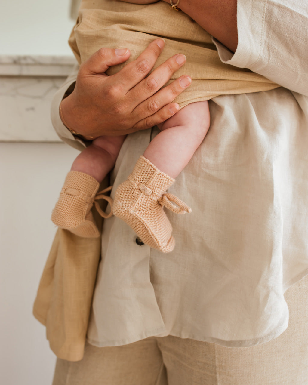 Booties 0-9m - Apricot